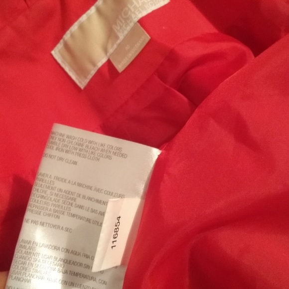 Michael Michael Kors Red Lined Hooded Jacket - Picture 5 of 6